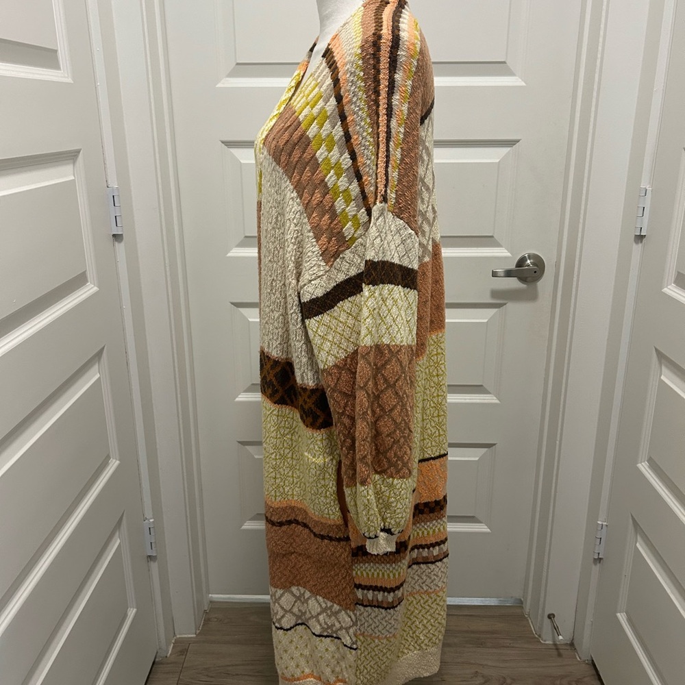Free People Patchwork Long Open-Front Cardigan — … - image 5